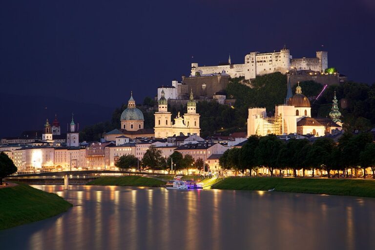 1024px Old Town Salzburg across the Salzach river
